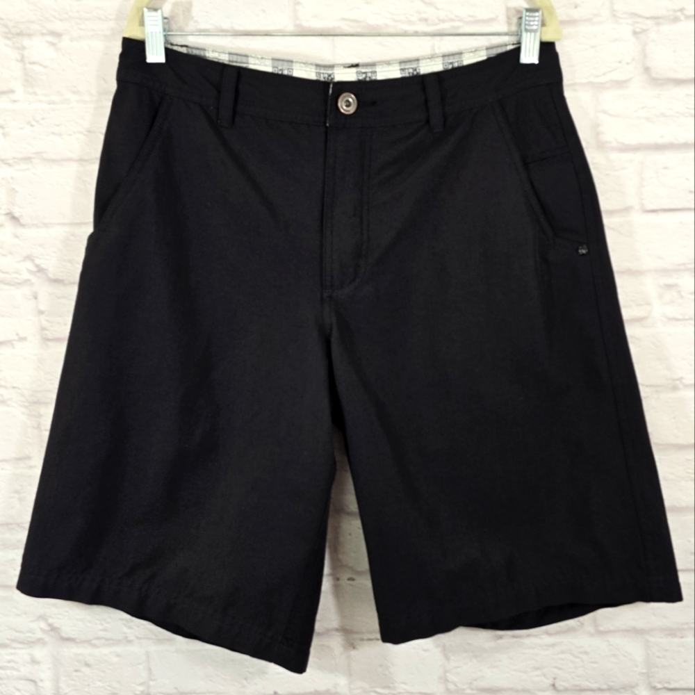 W Lululemon Mens Black Active Hybrid Golf Shorts Size 34 Logo Casual Outdoors QR